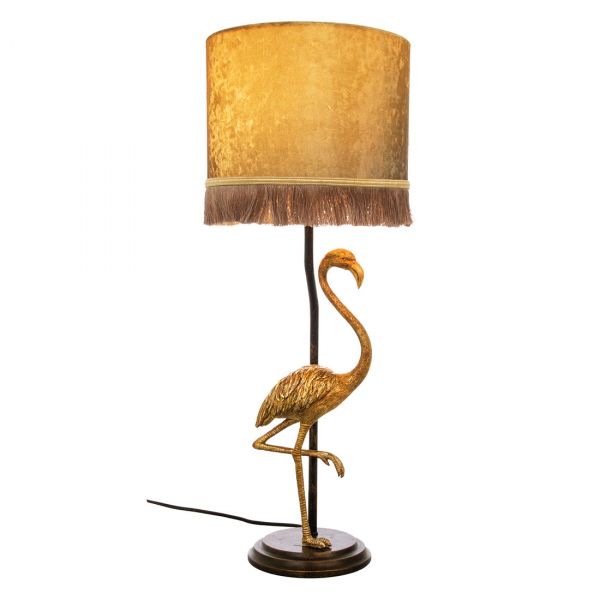 Flamingo bordlampe 67cm svart gull / gull