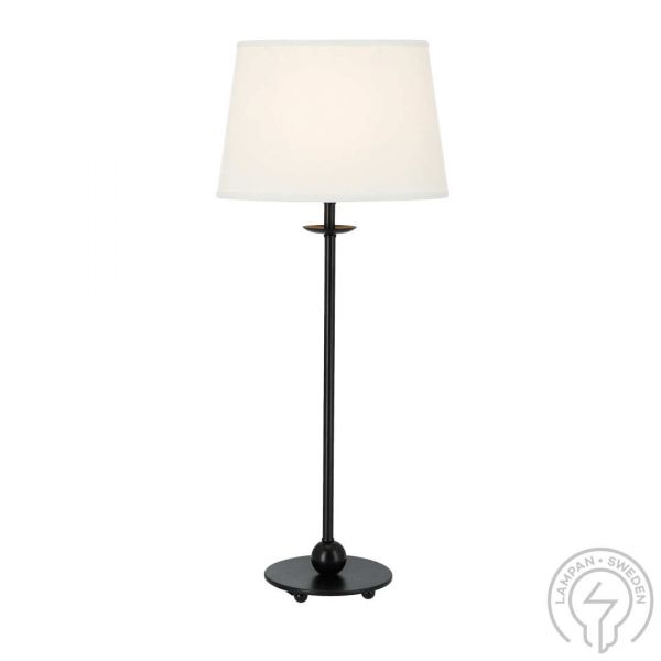 Lampefot Bordlampe Svart / Hvit Oval lampeskjerm 60cm