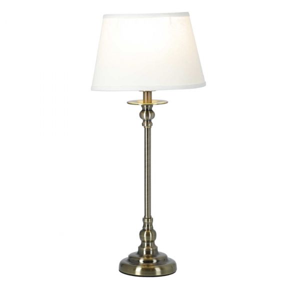 Ester Bordlampe Liten Antikk / Hvit Oval Lampeskjerm 47cm