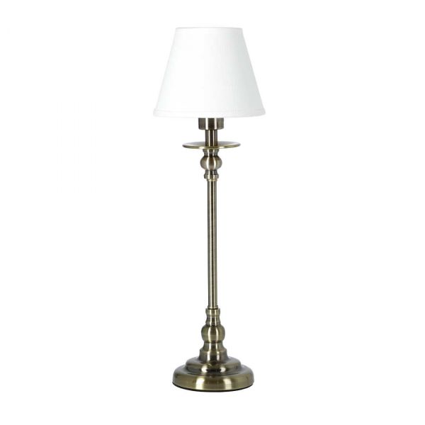 Ester Bordlampe Liten Antikk / Hvit Lampeskjerm 47cm