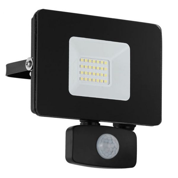 Faedo 3 LED Lyskaster 20W Svart Sensor IP44