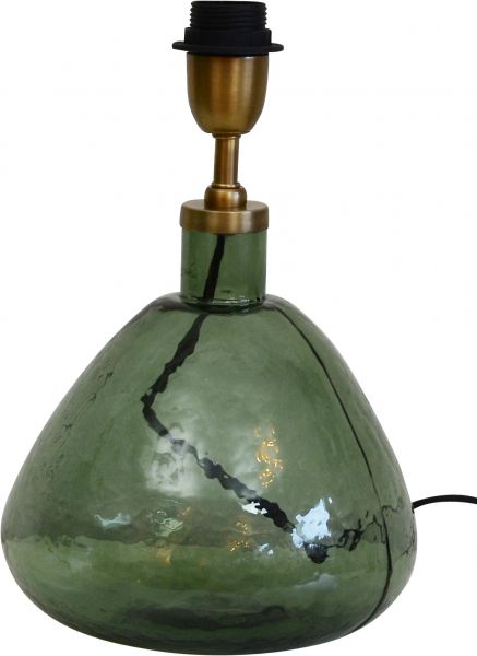 Murano Bordlampe Bottle Green Glass 32cm
