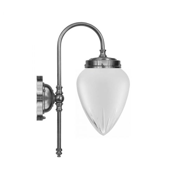 Blomberg Nikkel/Slipt Frostet Glass Ip24 Vegglampe