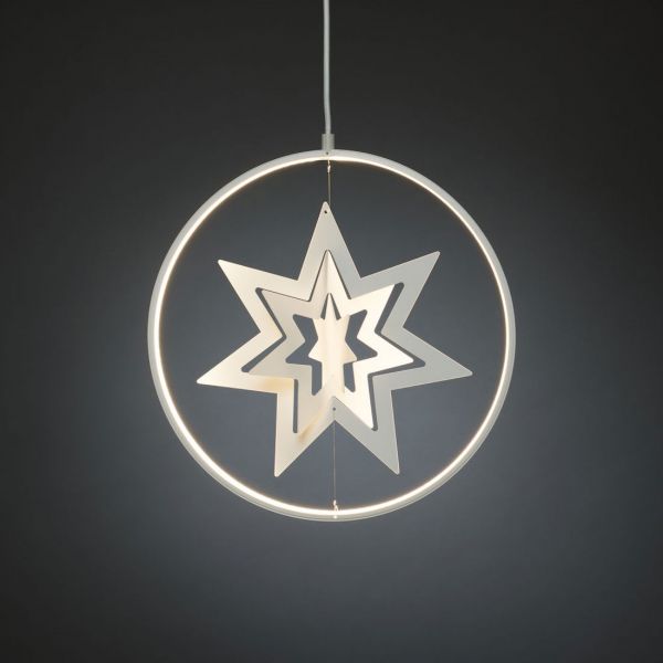 Hanging Metal Star Hvit Warm Hvit LED