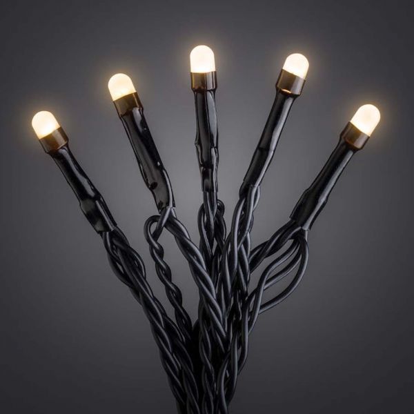 Lysløkke 31m svart kabel 200 rav frostet topp IP44