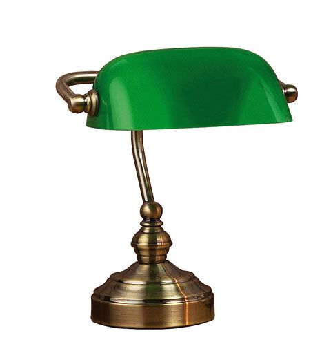 Bankers Grønn 25cm Bordlampe