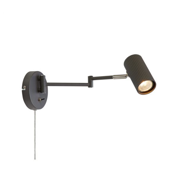 Costilla Vegglampe Flex Arm grå / Satin Nikkel 41cm