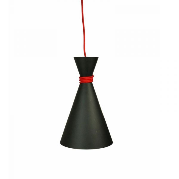 Svart/Rød 22 cm Taklampe