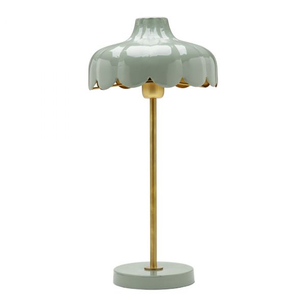 Wells Grønn/Messing 50cm Bordlampe