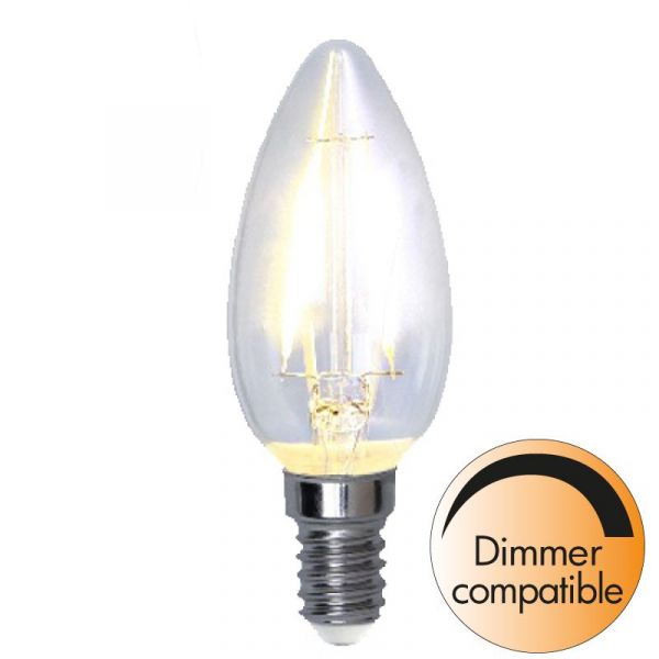 LED-krone E14 Filament 4,2W 420 Lm Dimbar