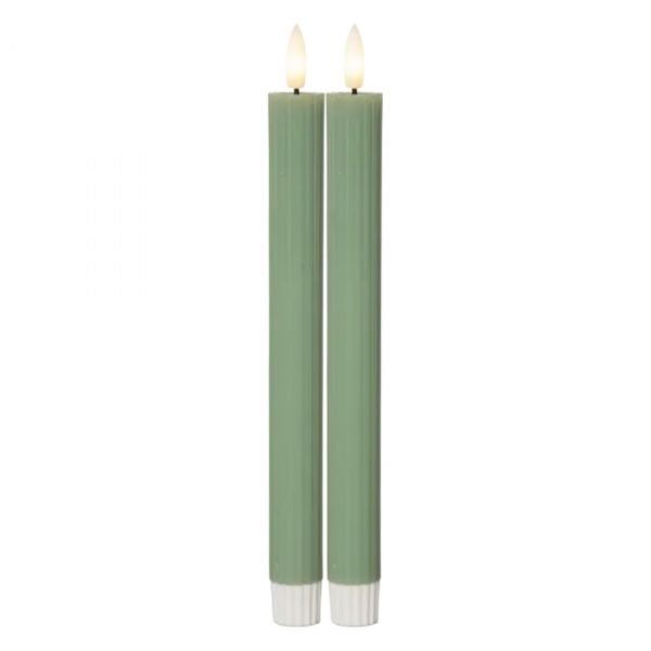 LED Antique Light Grønn 2-pack Flame Stripe