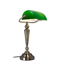 The Banker Bordslampa Antik/Grön 41cm från Cottex